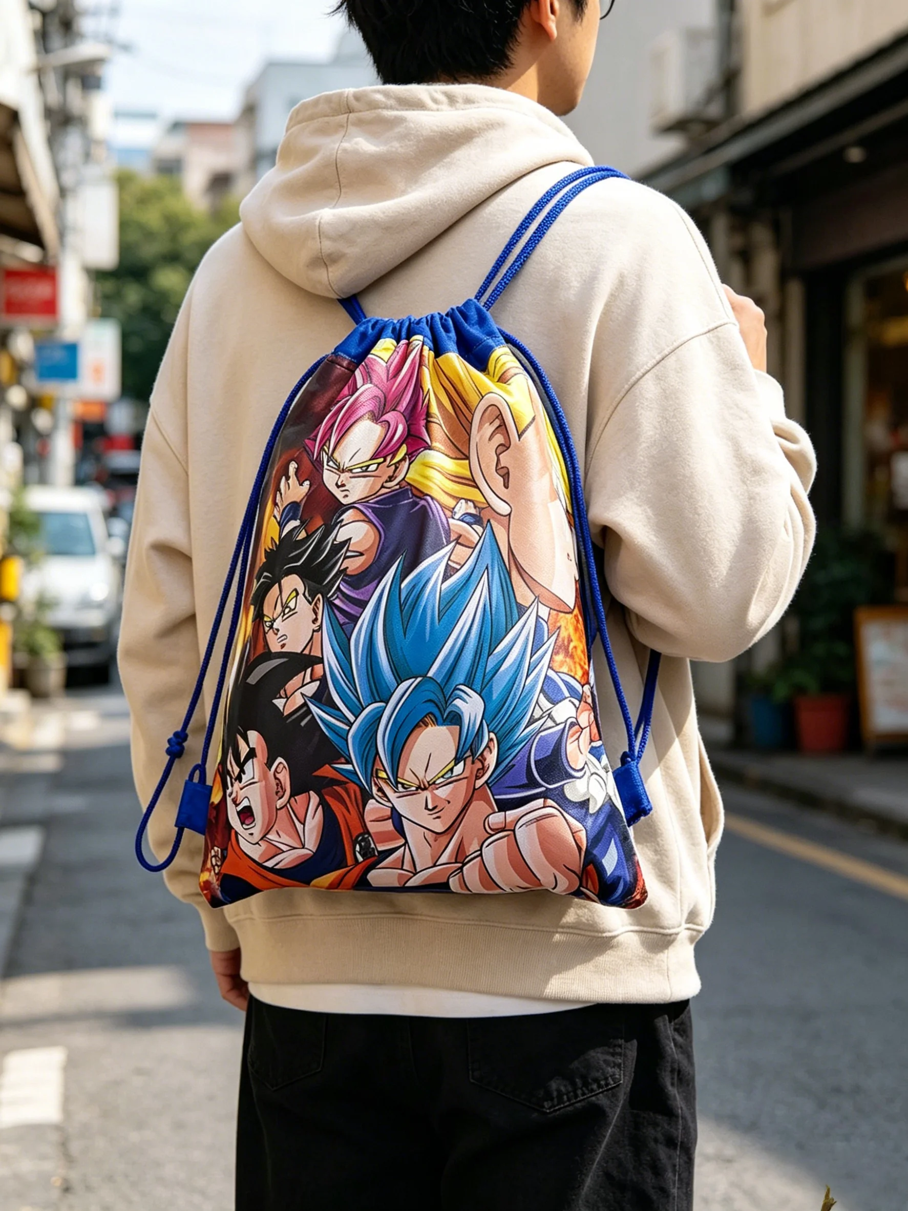 1/5/8/10/24/pcs Dragon Ball Non-woven Fabric Backpack Pattern Gift Bag Cute Shop Bag Theme Party Drawstr Backpack Birthday Gift