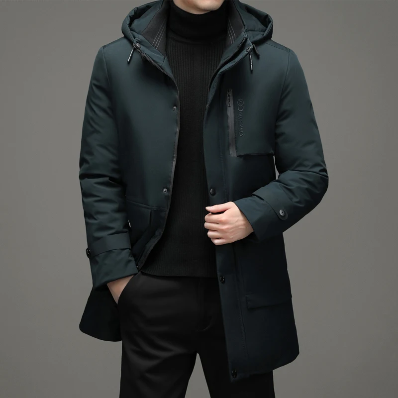 

High Quality Winter New Men's Jacket Coat Windbreaker Down Jacket Thick Thermal Men Hooded Long Parka Windbreaker Cotton-padded