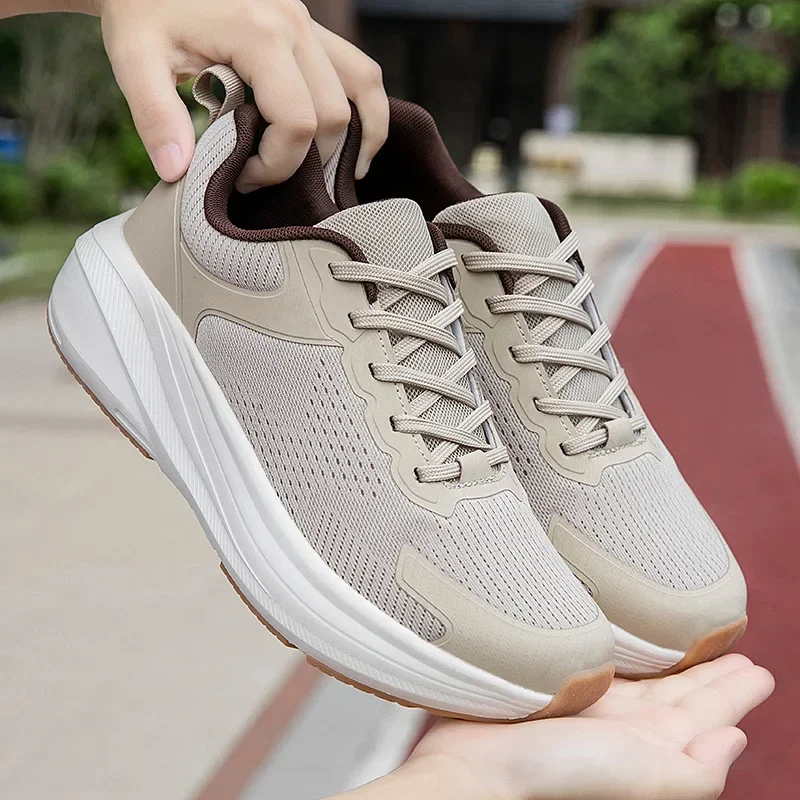 

Men's Running Shoes Lightweight Casual Fitness Travel White Sneakers Shock Absorption Wear-resistant Outdoor Sports Footwear