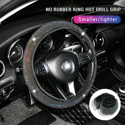 Bling Bling Rhinestones Crystal Car Steering Wheel Cover Leather Steering-wheel Covers Car Stuff Auto Accessories for Woman