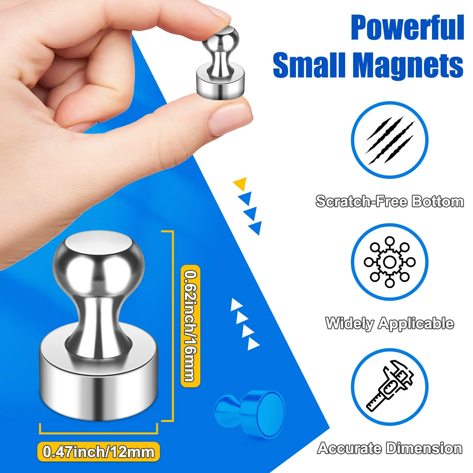 3/5/10/12Pcs Super Sterke Neodymium Magnetische Pushpins Sucker Punaise Duurzaam Staal Magneet Push Pin voor Koelkast Whiteboard