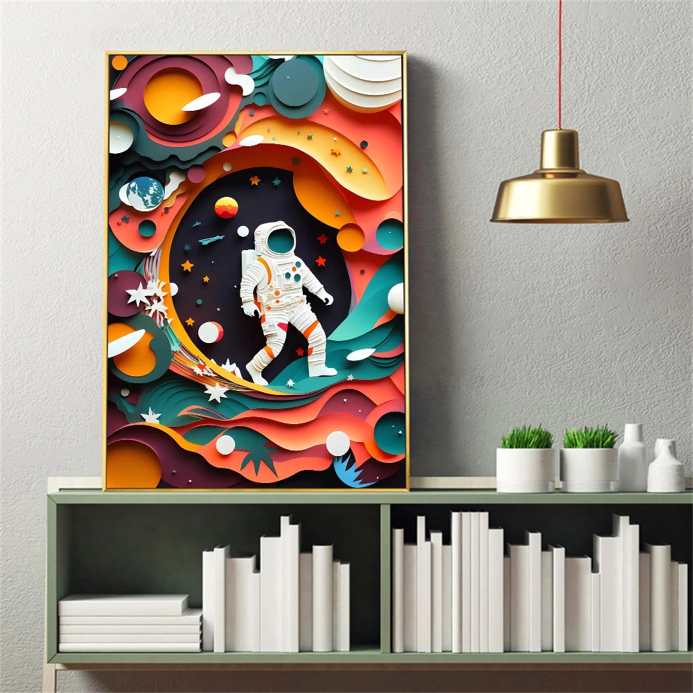 

Astronaut prints paper cut art nursery prints kids room decor gifts baby canvas art posters cute wall art modern nursery prints