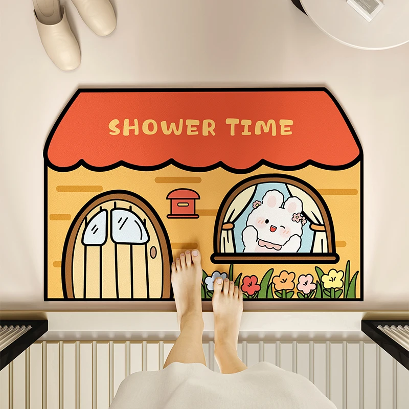 

Special-shaped bathroom floor mat, quick-drying non-slip diatom mud cushion, toilet toilet floor mat