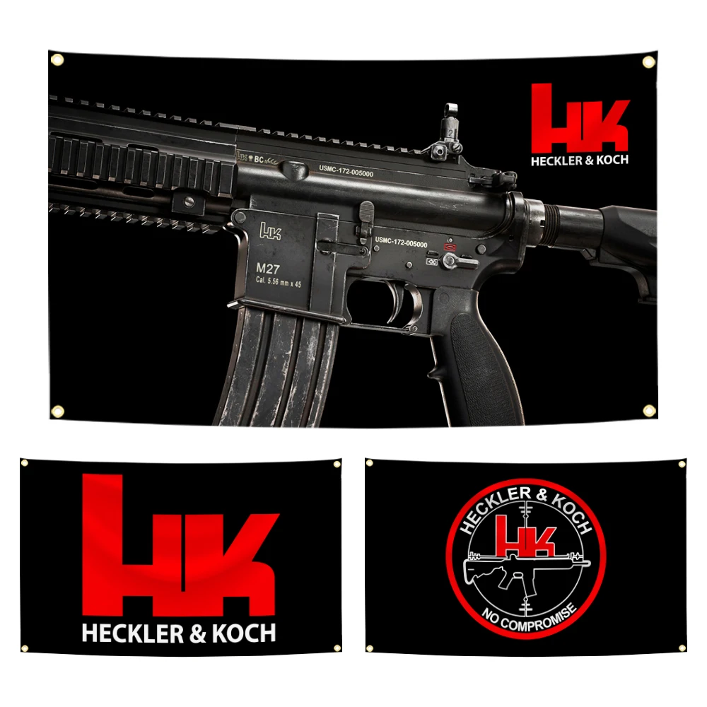 90x150cm Heckler Koch HK Flag HK Tapestry Polyester Digital Printing Banner for Garage Wall Art Outdoor Decoration