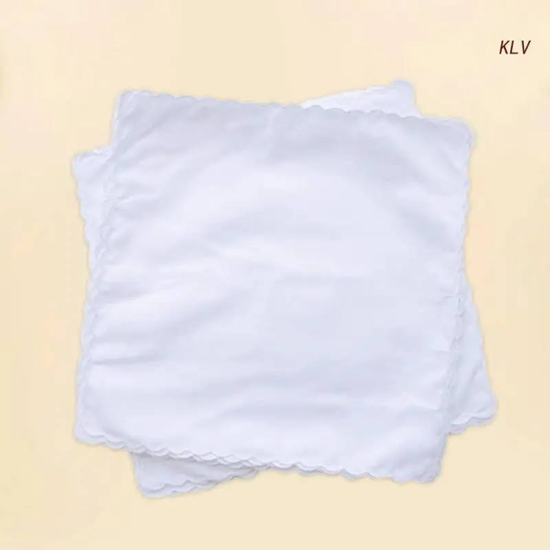 30x30cm Men Women Cotton Handkerchiefs Solid White Hankies Pocket Square Towel Diy Painting Handkerchiefs for Woman