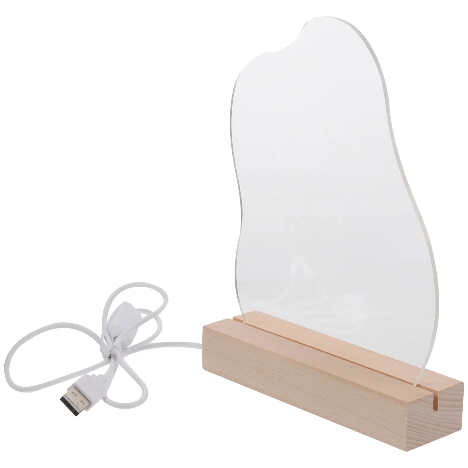 

Светодиодная акриловая доска для сообщений с эффектом водной ряби, настольная меловая доска для заметок для дома и офиса, для демонстрации на полке, с теплым фоновым освещением