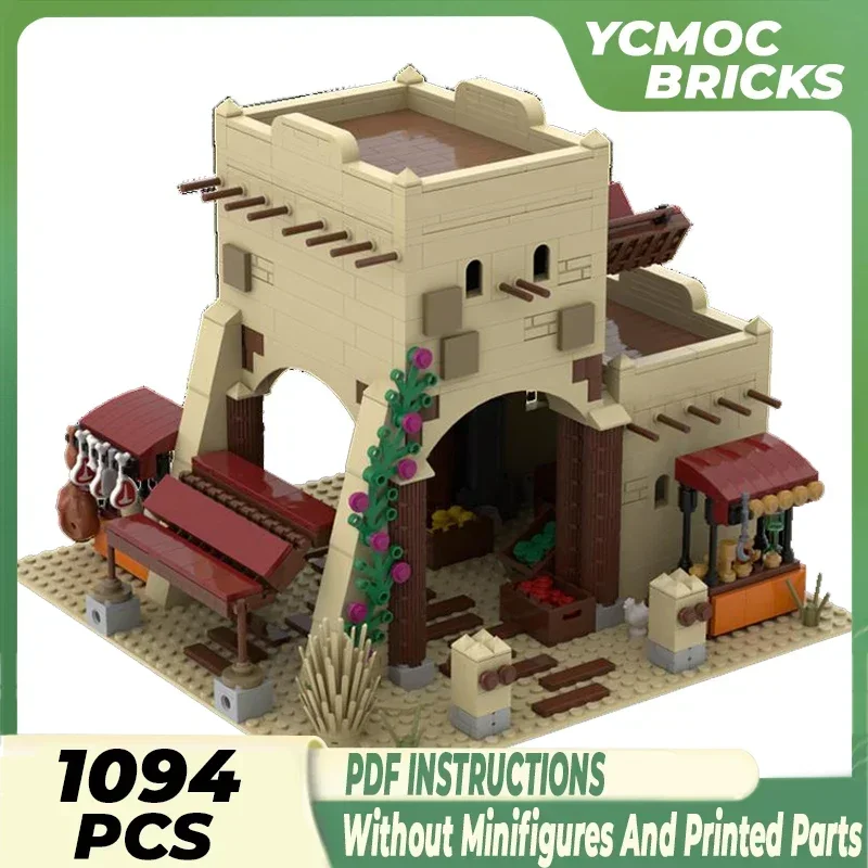 Desert Street View Model Moc Building Bricks Modular Desert Market Technology Blocks Gifts Christmas Toys DIY Sets Assembly