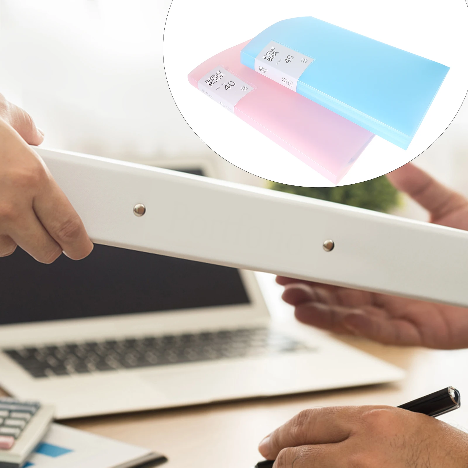 

2 Pcs A4 Plastic File Organizers Storage Folders for Office and Classroom Efficient Document Management 40 Pages
