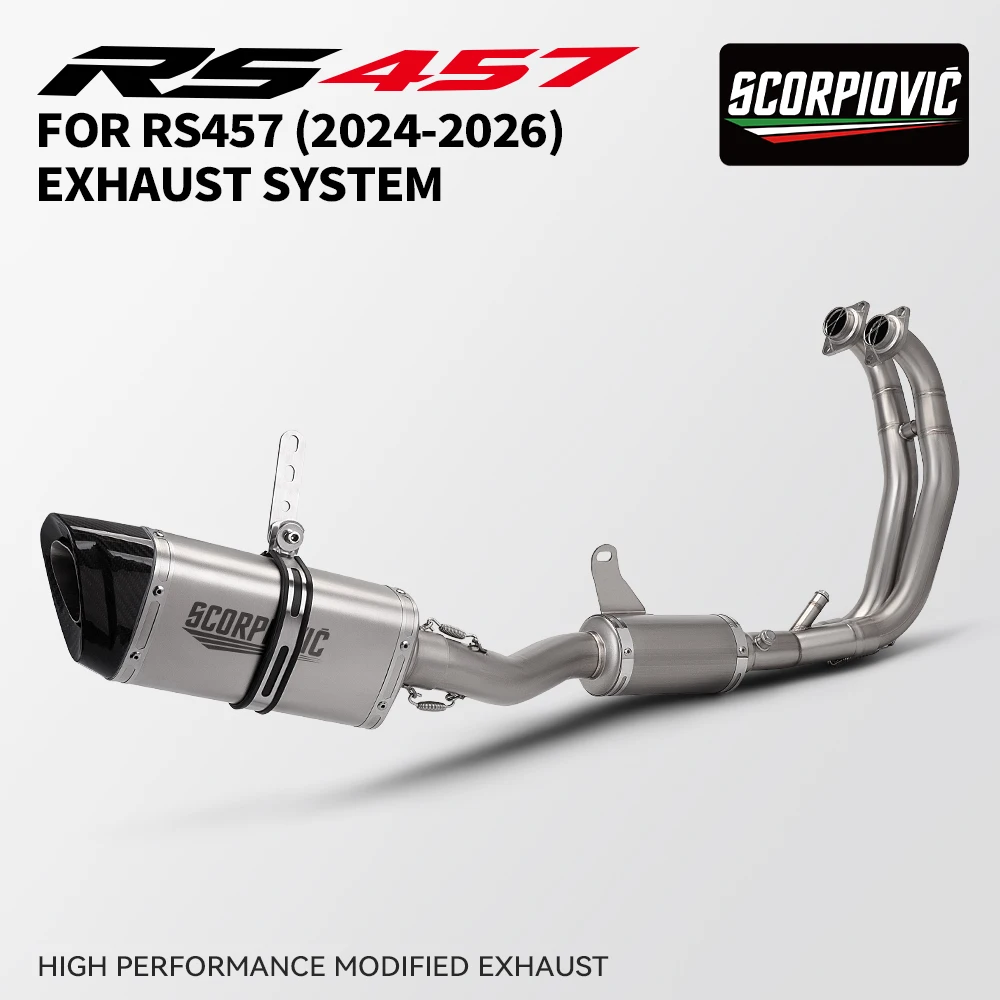 (2024-2026) Suitable for RS457 RS-457 51mm Motorcycle Exhaust Stainless Steel 2 Oxygen Port Front Exhaust Complete Set