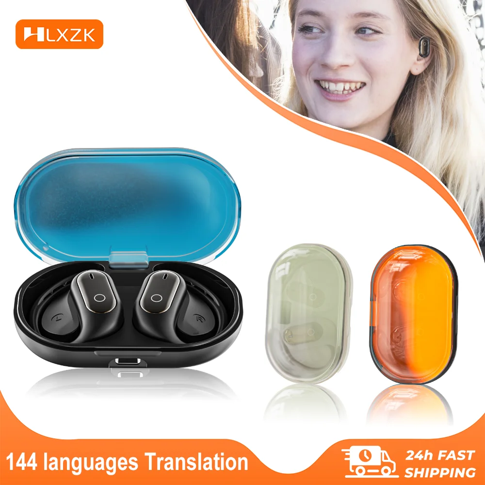 

Noctilucent Flowing Grit Bluetooth 5.4 Earphone 144 Languages Real Time Translation Headphones HiFi Audio Music Business Headset