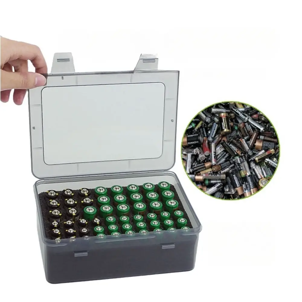 

Moisture-proof Battery Storage Organizer Holder Shockproof Holds 54 AA AAA Batteries Battery Box Case Garage Container Portable