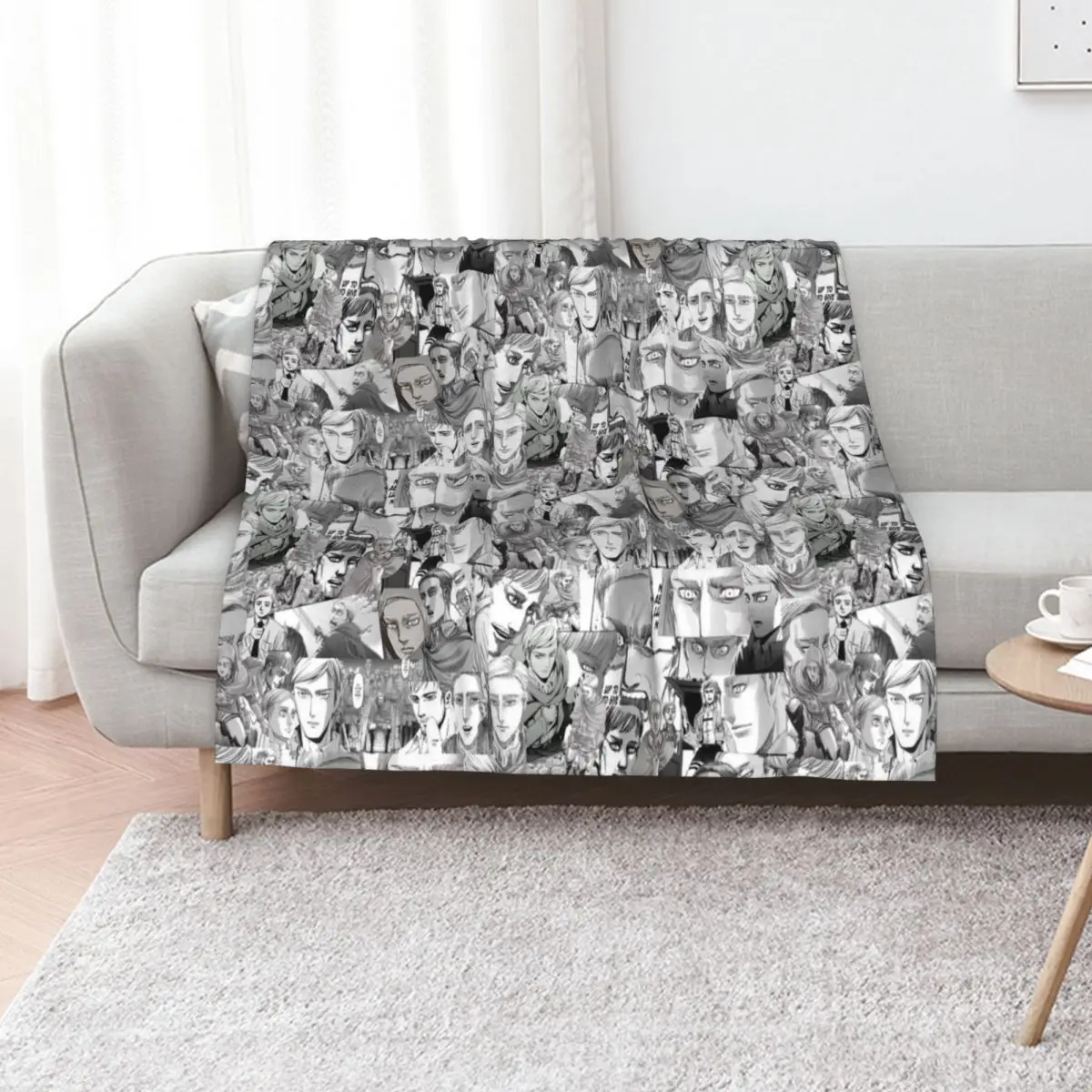 

Erwin Smith Manga Panels Throw Blanket wednesday Bed Luxury bed plaid Blankets