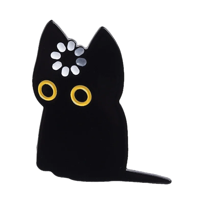 Black Cat Void Loading Emaille-Pins, Cartoon-Kätzchen-Memes, Broschen, Anstecknadeln, lustiger Tierschmuck, Geschenk für Freunde
