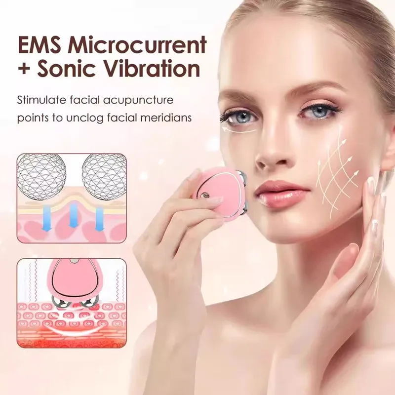 EMS Face Lifting Machine Facial Massager Microcurrent Roller Skin Tightening Rejuvenation Beauty Charging Facial Anti Wrinkle