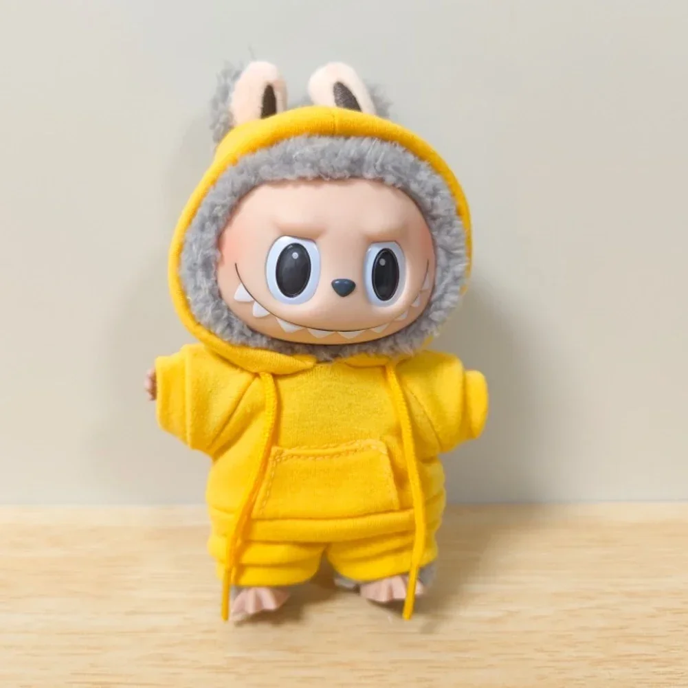 Casual Sweatsuit Set voor Labubu Kleding voor 15/17 cm Poppen Mode Sport Outfit Jurk voor Labubu Casual Bril hoofdtelefoon Schoenen