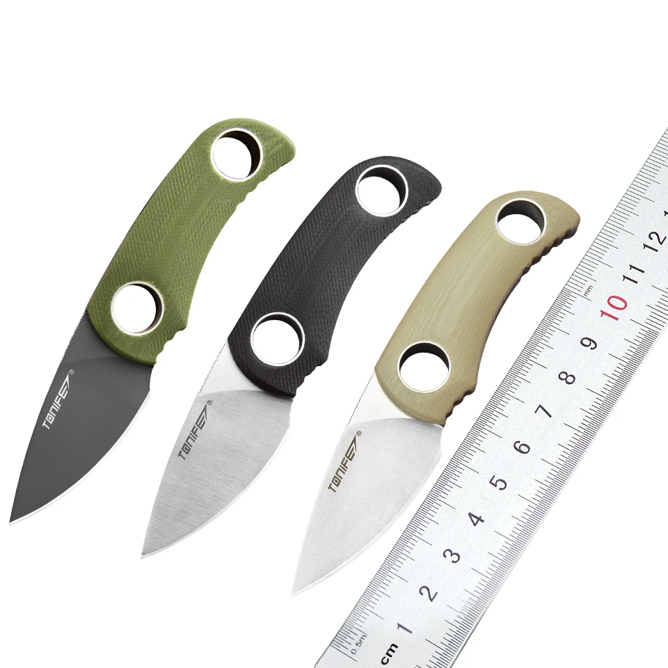 Tonife runer festes klingen hals messer bequemes k scheide edelstahl täglich tragbares outdoor messer edc werkzeug jagdmesser g10