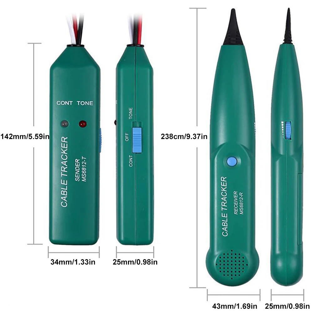 Cable Tester Network Cable Tracker Telephone Cable Line Tester Wire Cable Tracker with LED Indicator Probe