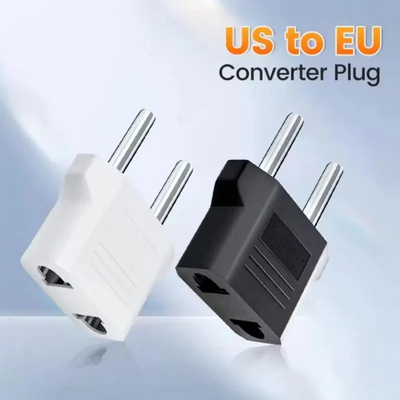 US To EU Travel Plug Adapter 1Pcs Compact Converter Support China Korean Devices for European Holidays
