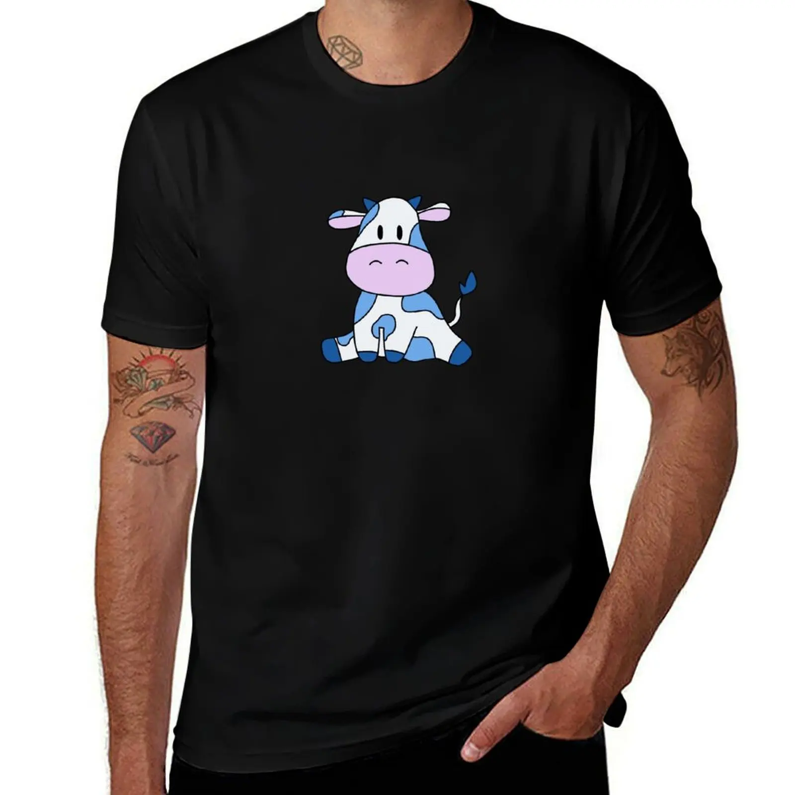 

blueberry cow T-Shirt oversizeds man t shirt sports fans oversized t shirts for men