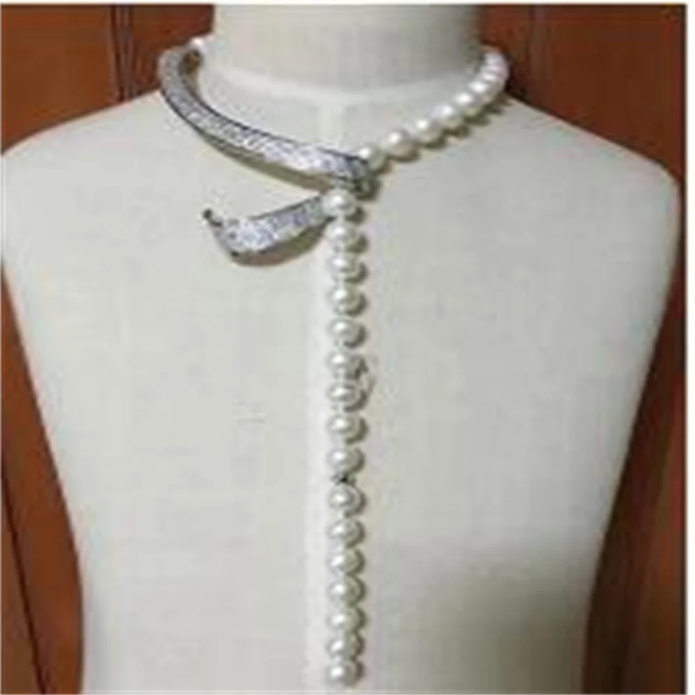 new design round 10-11 mmsouth sea white pearl necklace 24 inch