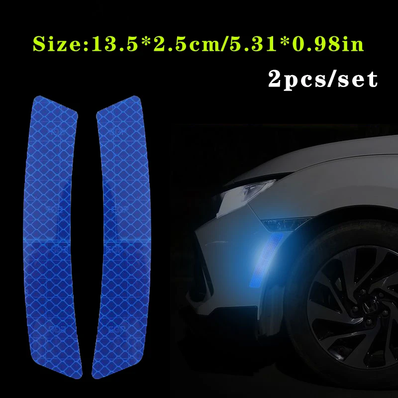 2 teile/satz Auto Reflektierende Sicherheit Streifen Aufkleber Auto Rad Augenbraue Reflektierende Aufkleber Reflektierende Warnung Sicherheit Band – Detail 9