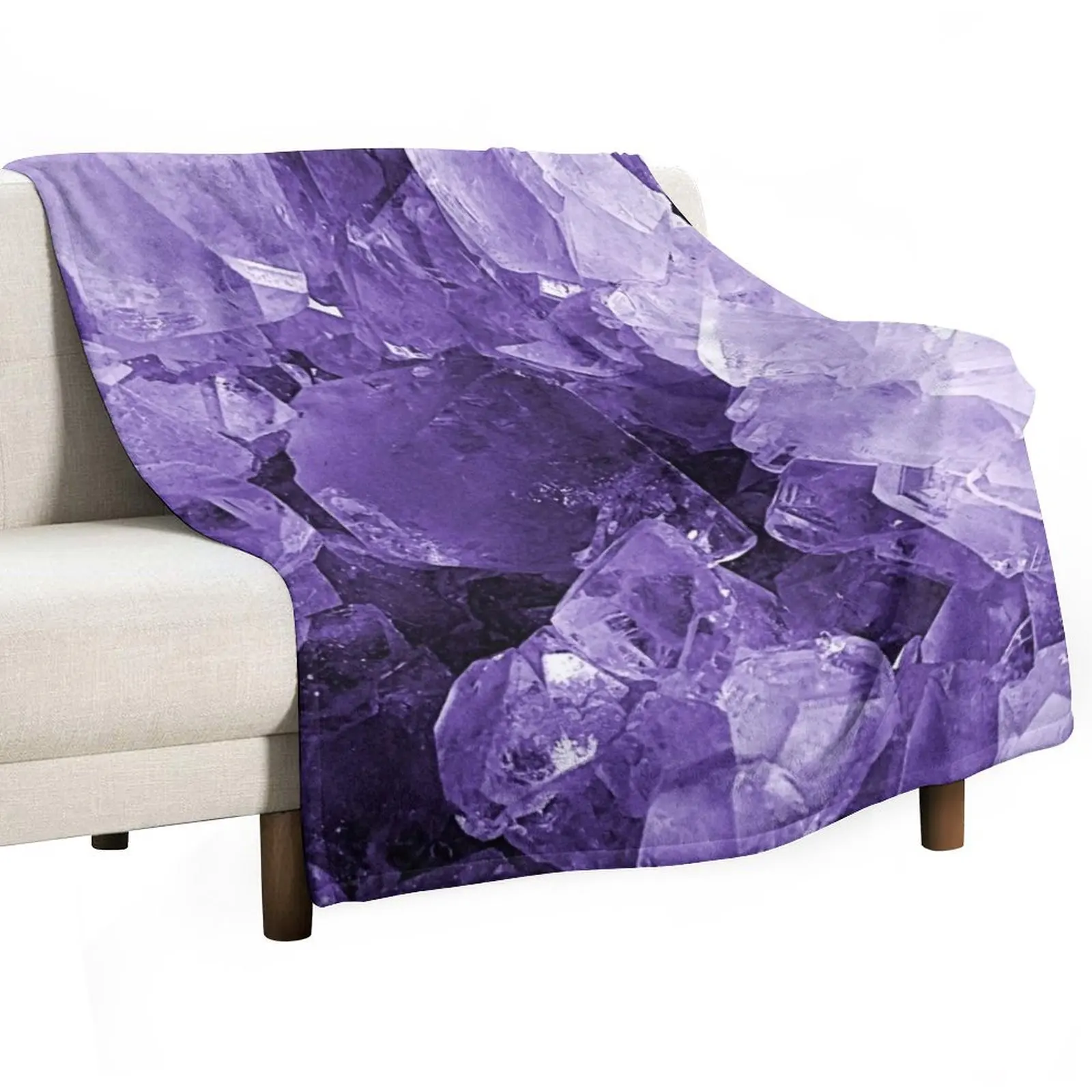 

Crystal Purple Throw Blanket Soft Plush Plaid Comforter funny gift Blankets