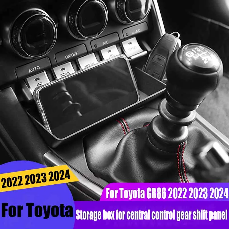 

For Toyota GR86 2021-26 Central Control Gear Storage Box Interior Organizer Console Tray Anti‑Slip Mat Auto Decorative Accessory