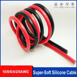 Super Soft Silicone Red and Black Tinned Copper Wire 8AWG 6AWG 4AWG 2AWG 0AWG Heat Resistant Car Battery Power Cable
