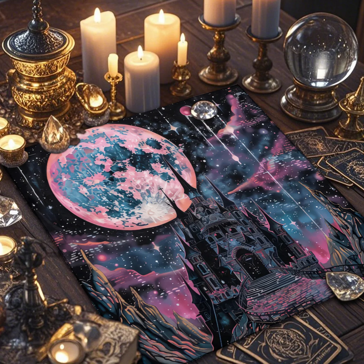 Creative Tablecloths For Ancient Castles Tarot Enthusiast Astrology Ritual Cloth Tarot Tablecloth Polyester Altar Decorative Pad