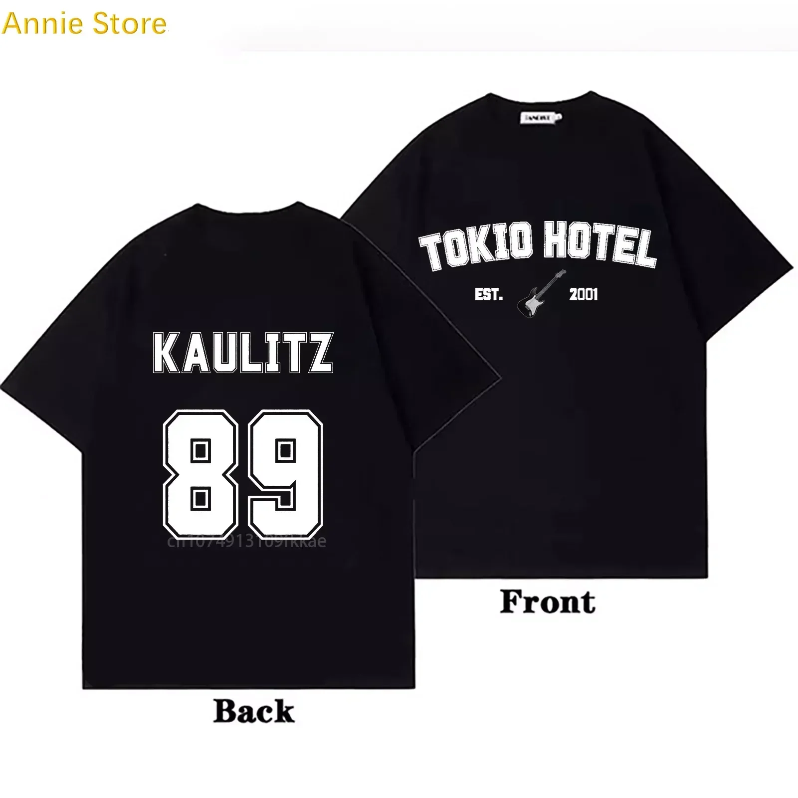 2023 Tokio Hotel T-shirt Rock Band Kaulitz Back Print Germany Summer Short Sleeve Black Tee Men Women Plain Clothes