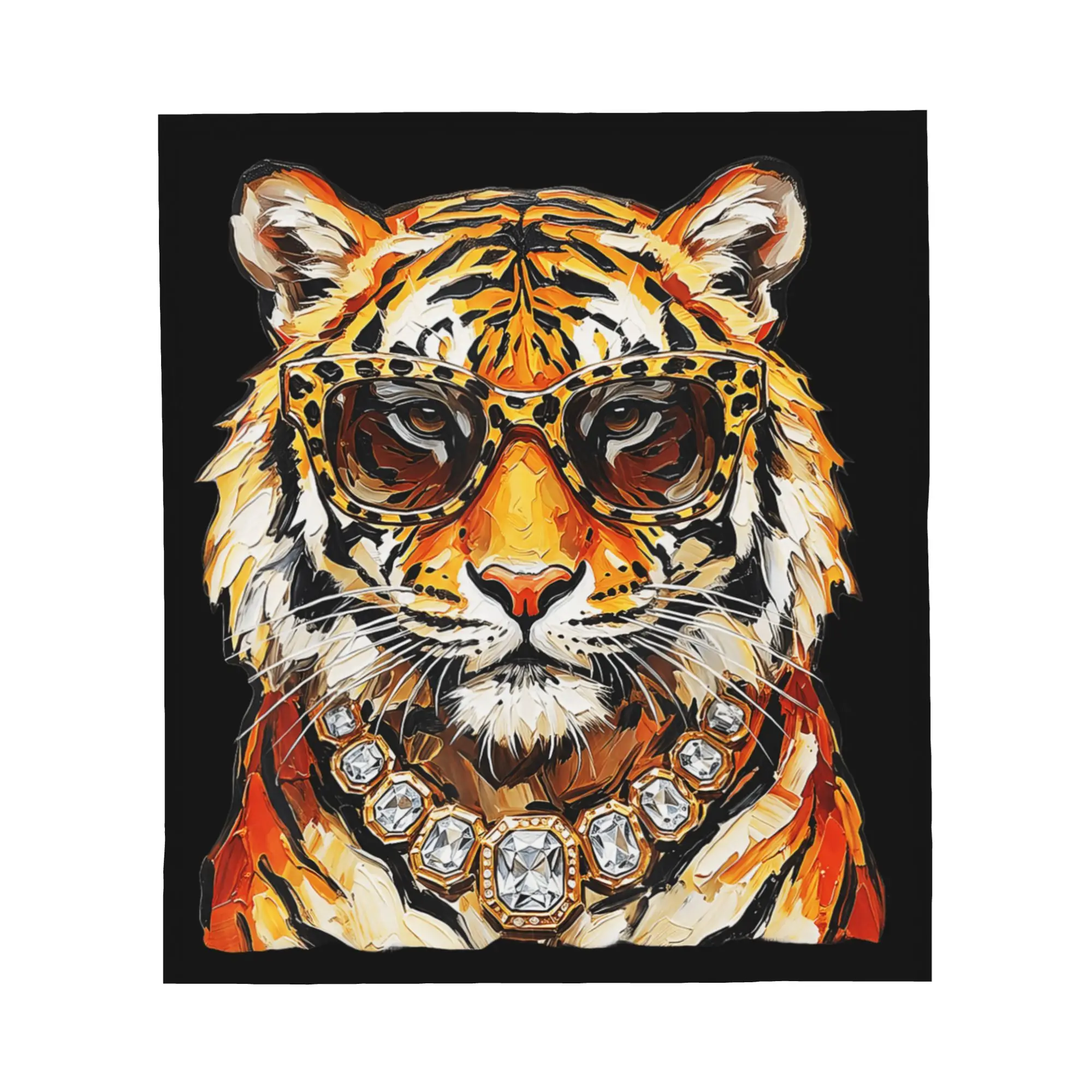 1PC Glam Tiger Preppy Tiger Blanket Throw Super Cosy Plush Living Room Sofa