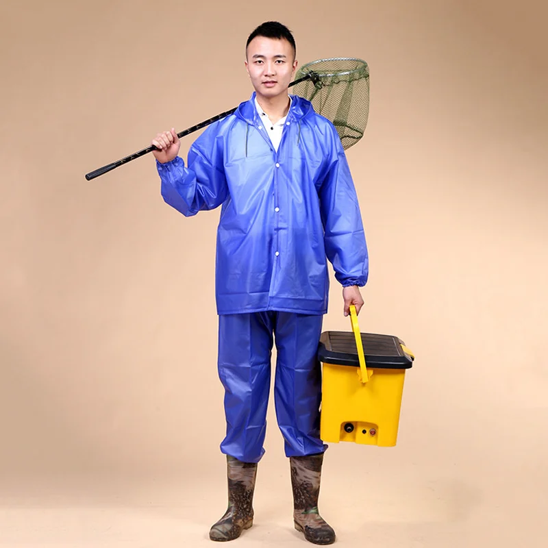 

Riding Climbing PVC Waterproof Raincoat Pants Men Women Outdoor Camping Fishing Hiking Hunting Hooded Split Poncho Rain Pants