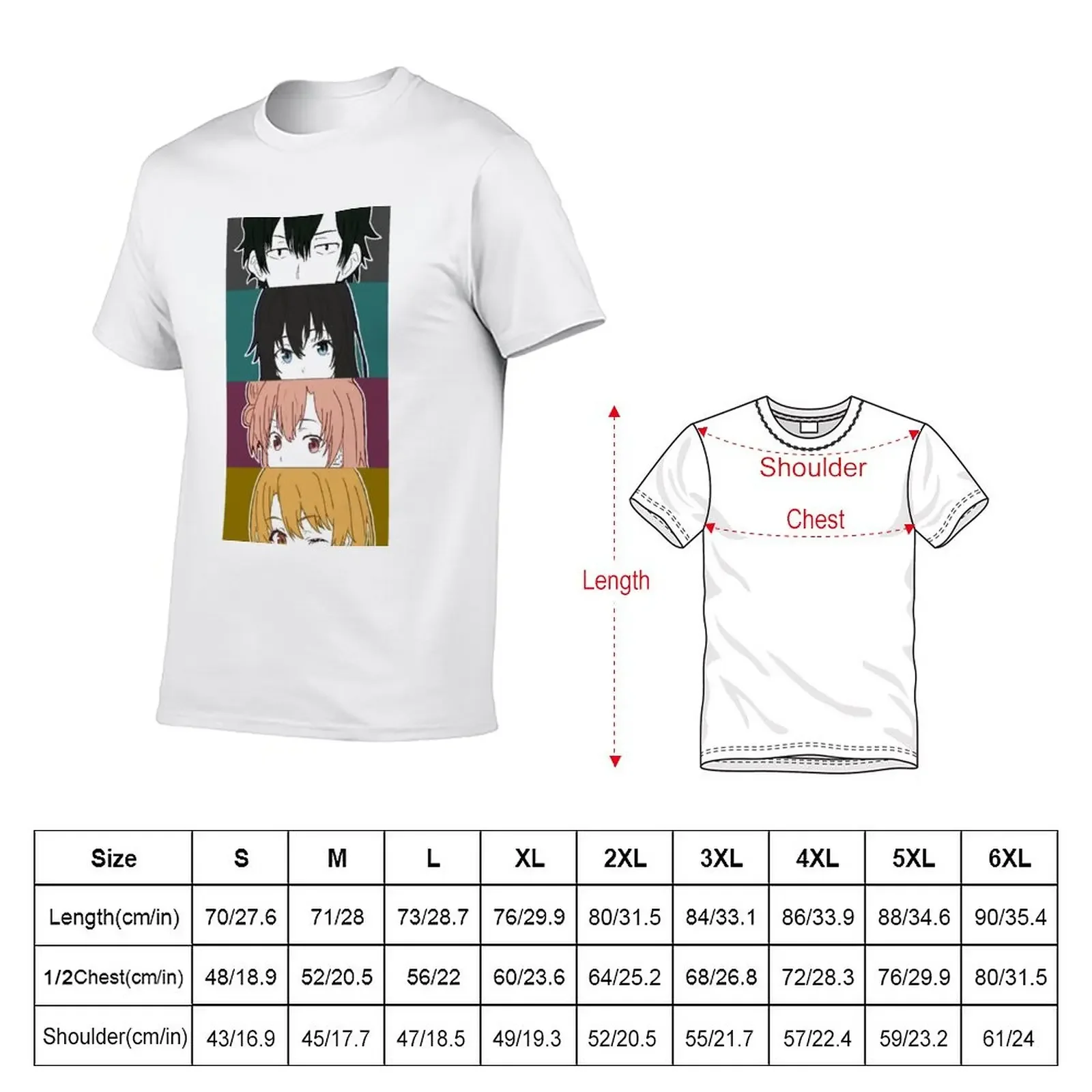 Hachiman Yukino Yui Iroha - oregairu - snafu T-Shirt kawaii clothes plus sizes T-shirts for men cotton