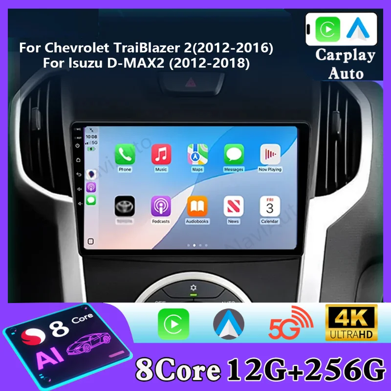 Android  Auto Car Radio Multimedia Carplay GPS Stereo for Chevrolet Holden S10 TRAILBLAZER COLORADO ISUZU DMAX