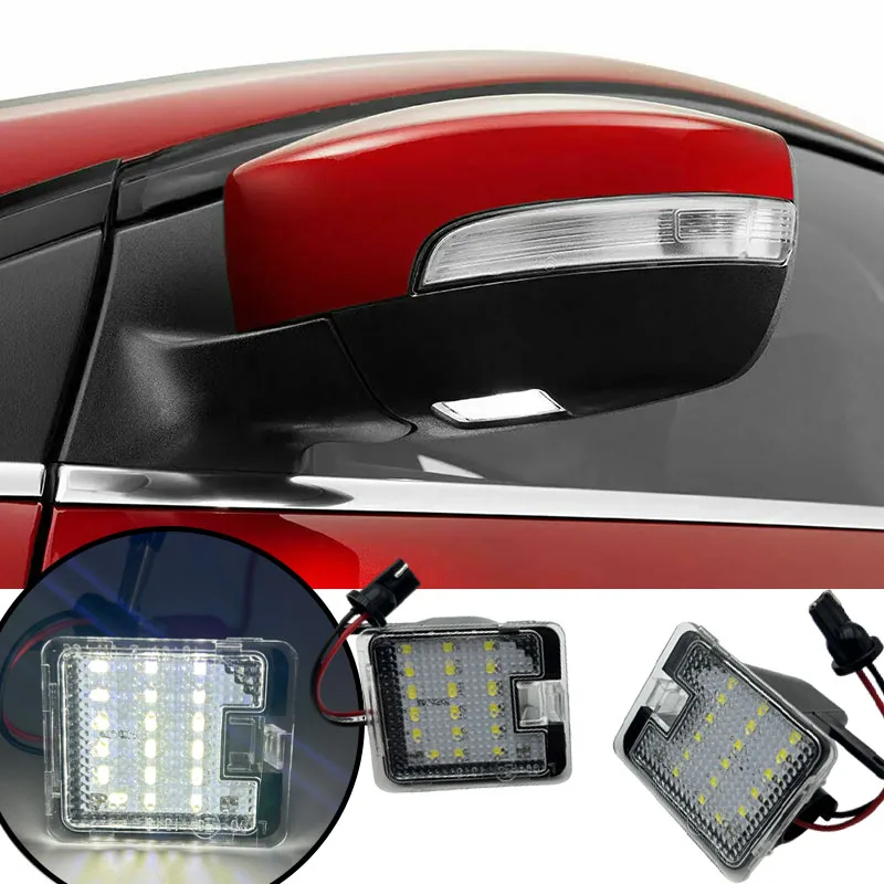 LED Puddle Light Under Side Mirror Light For Ford Focus MK3 MK2 Mondeo MKIV MKV Kuga C-Max Escape S-Max