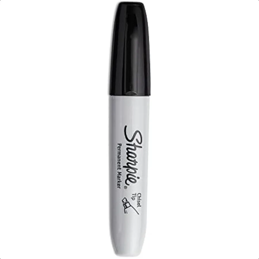 Rotuladores Permanentes Punta Cincel Negro 4 Contagens