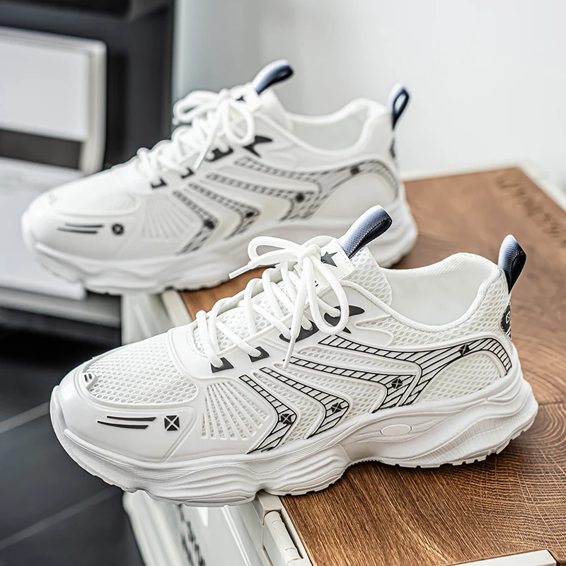 

2025 New Men's Casual Sneakers Summer Mesh Breathable Comfortable Running Shoes Fashion Mens Platform Sneakers Кроссовки Мужские