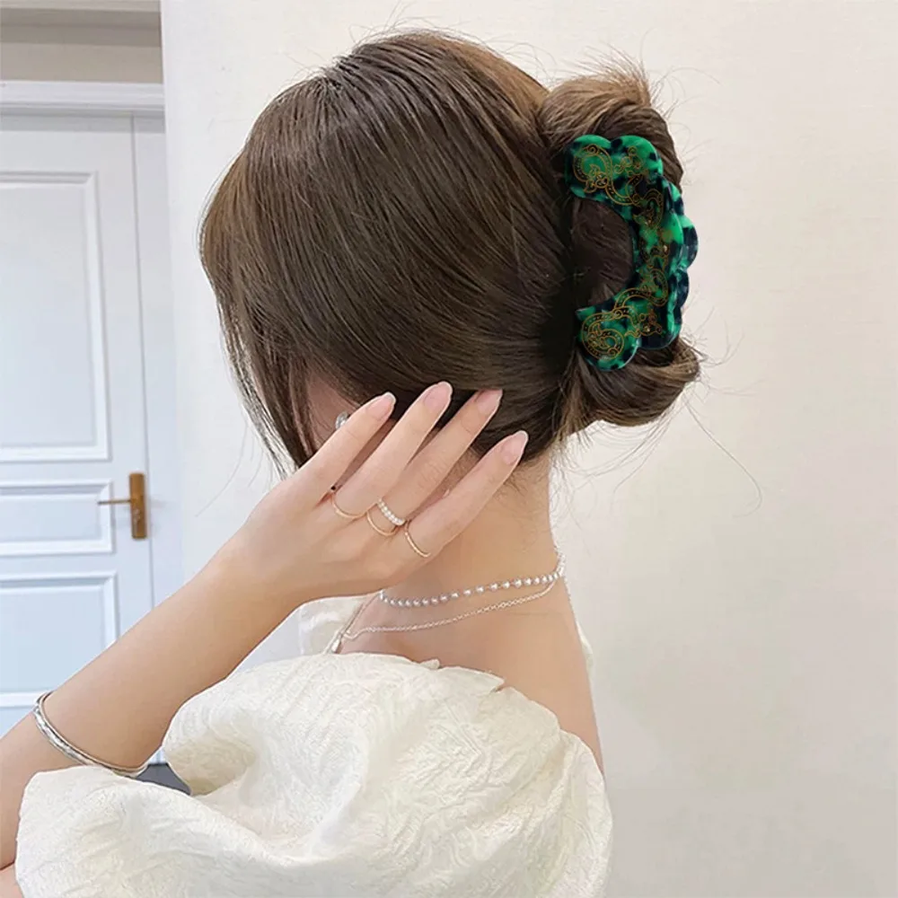 

Chinese Style Chinese Style Shark Clip Exquisite Geometric Dragon Pattern Hair Claw Hair Catches Elegant Antique Style Grab Clip