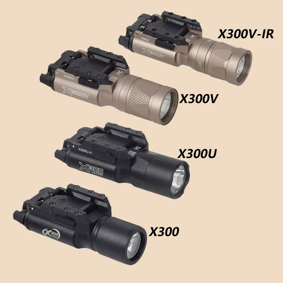 Tactical SureFire LOGO X300U X300 Ultra X300V X300V-IR Weapon Gun Flashlight Pistol Scout Light Airsoft Glock 17 Hunting Torch