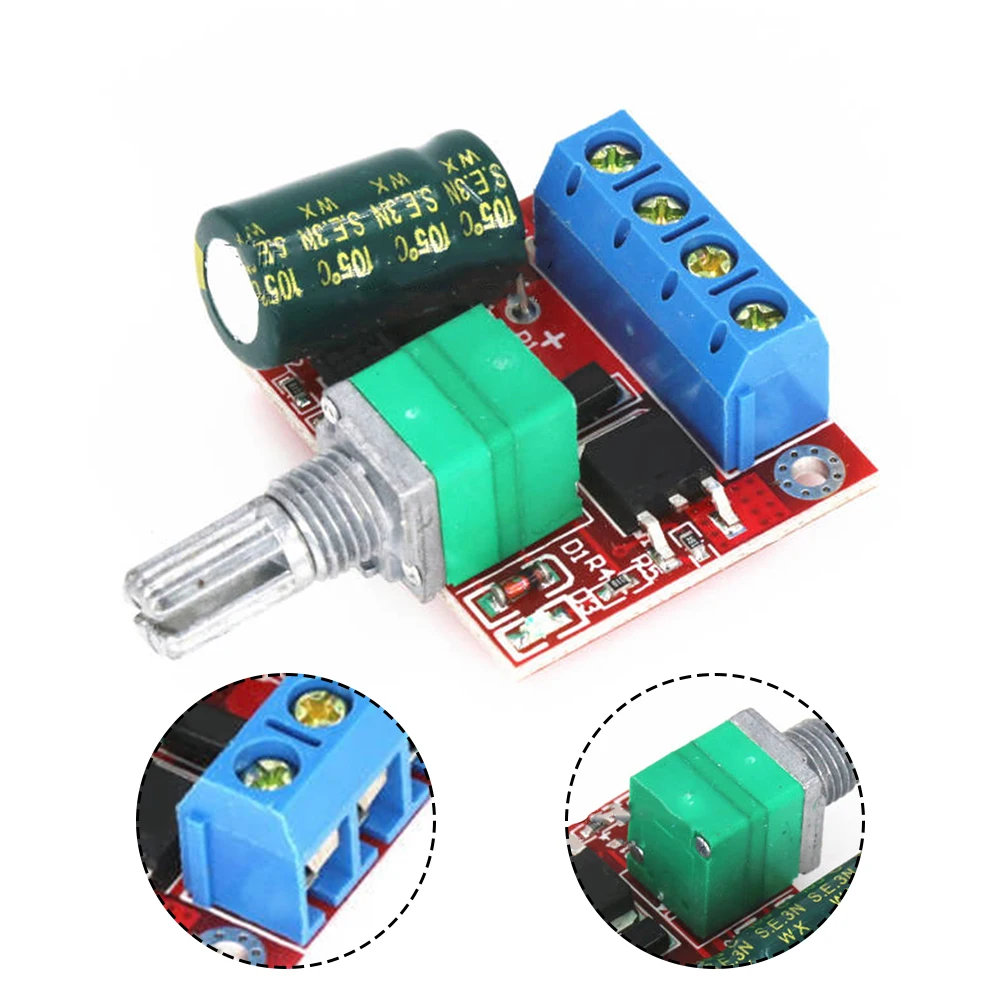 ตัวควบคุมที่ใช้งานได้จริงแบบใหม่ความเร็ว30x30x30มม. ปรับได้สำหรับจอ DC PWM จอ DC ผิวนอกพลาสติกคุณภาพ