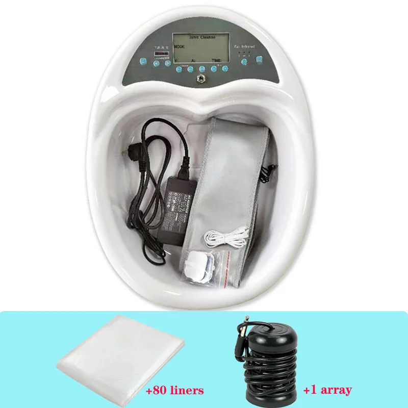 

Detox Foot Spa Basin Ion Cleanse Detox Foot Bath Spa Combined Foot Basin with High Quality FIR belt Wristband and Ion Array