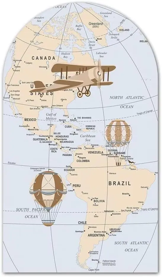 

Фон для украшения приключений, карта мира, вокруг света, новое приключение начинается, самолет, детский душ, вечерние украшения, принадлежности