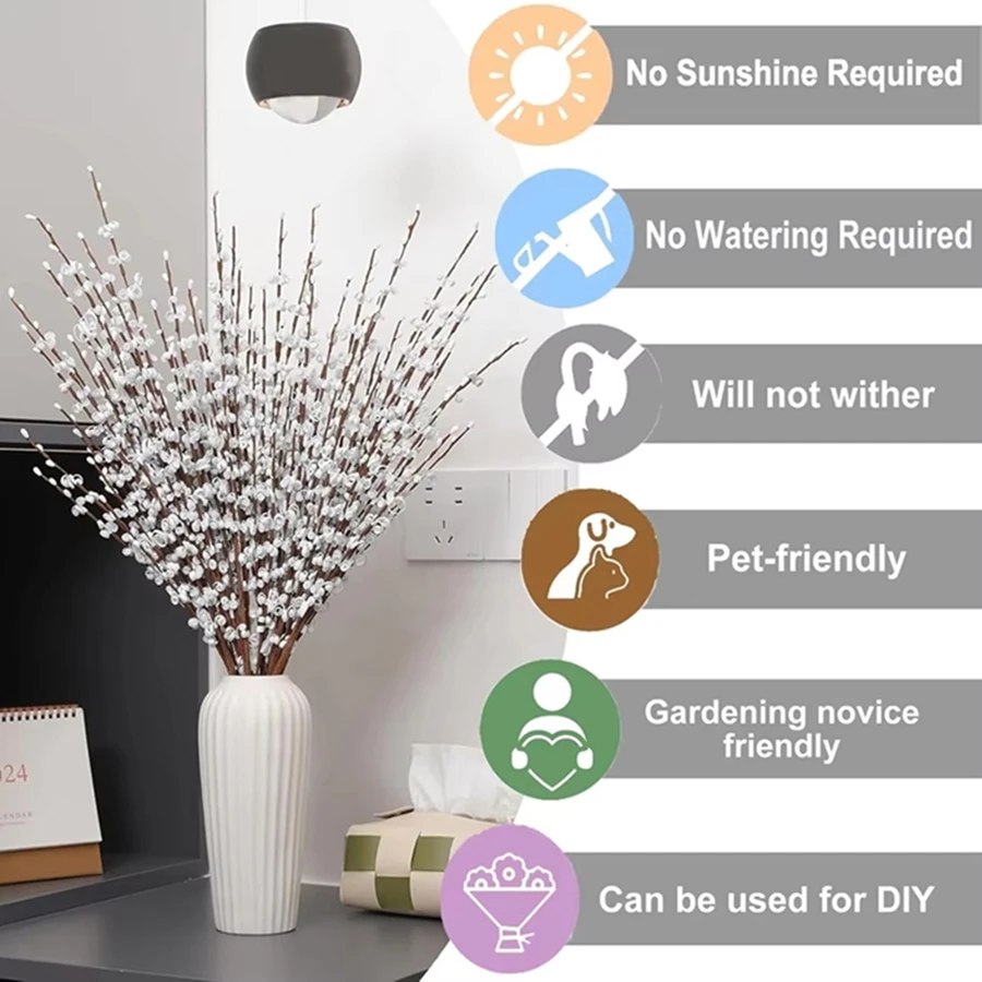 

Artificial Flowers Jasmine Wedding Bride Bouquet Christmas Home Room Vase Garden Courtyard Outdoor Party Table Arrangement Decor