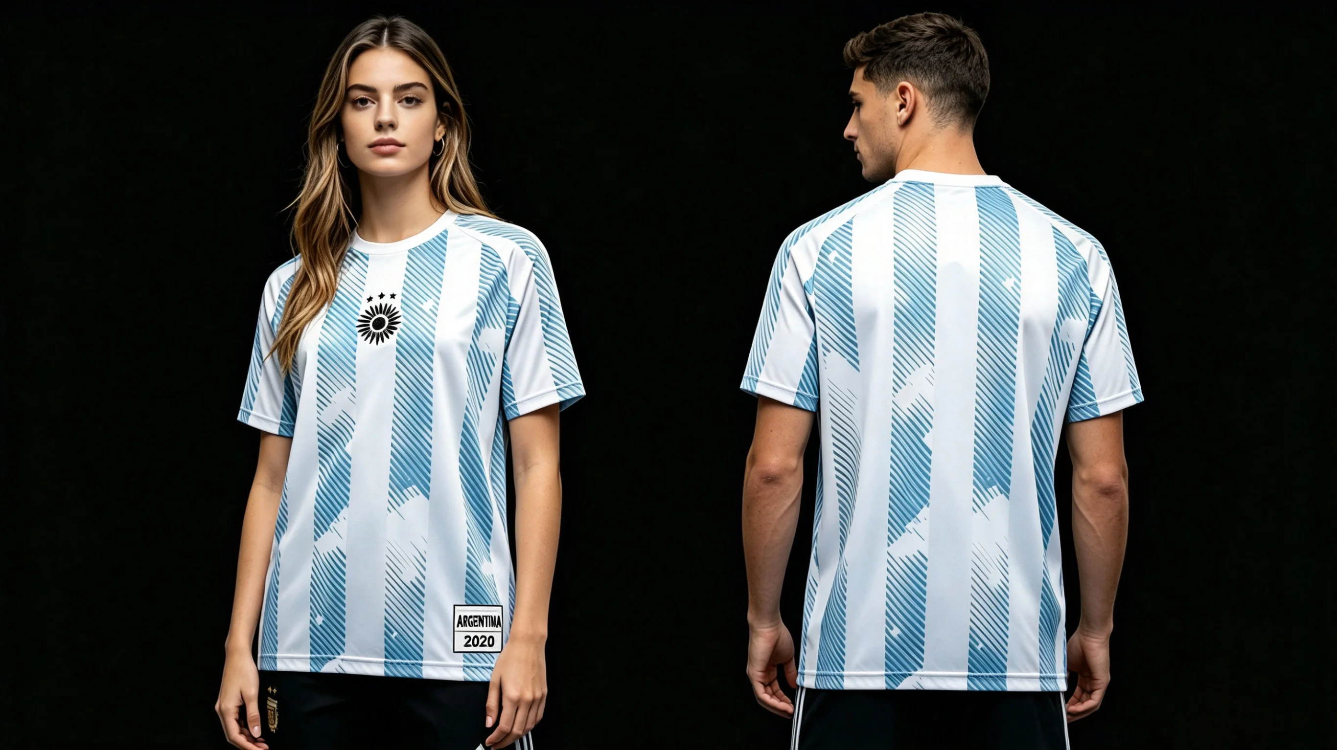 Argentina 2026 Sun Pattern Striped Jersey Unisex Quick Dry Sports T-Shirt Men Women Kids Training Football Tee