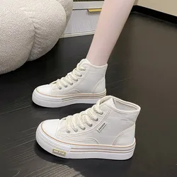 Women Platform Canvas Shoes Height Increasing Chunky Sneakers For youth girls Outdoor trainers Female Ladies Thick Sole Footwear