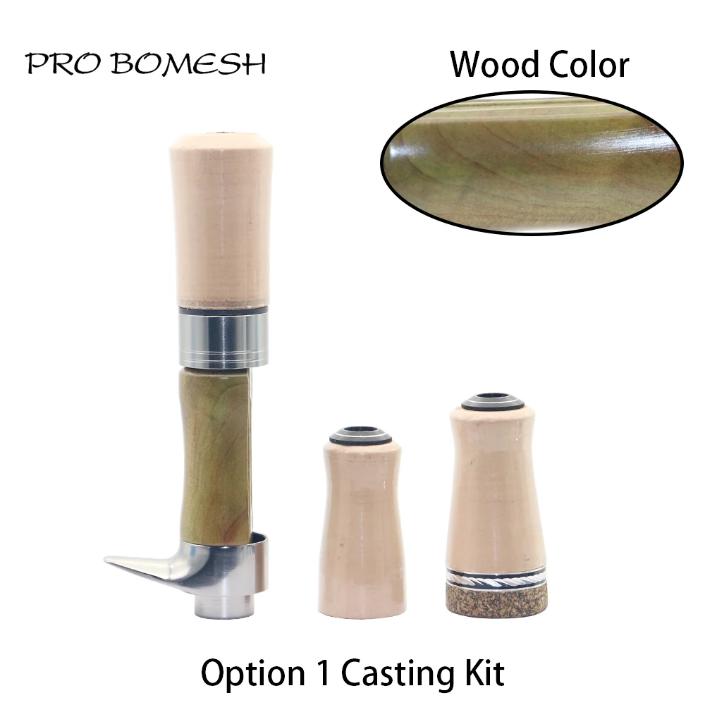 Pro Bomesh Holz Spinning Casting Reel Sitz Split 3A Kork Griff Kit DIY Forelle Angelrute Gebäude Komponente Reparatur Zubehör – Detail 12