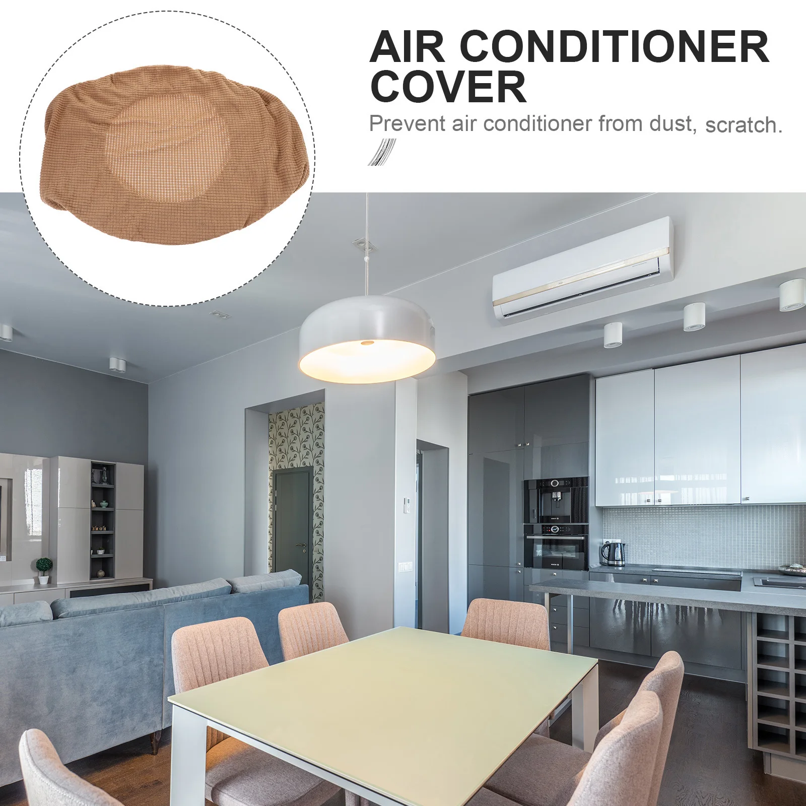 

1Pcs Air Conditioner Cover Orange Full Inclusive Protective Case Wall-Mounted Tear Resistant Dust Protector Cover