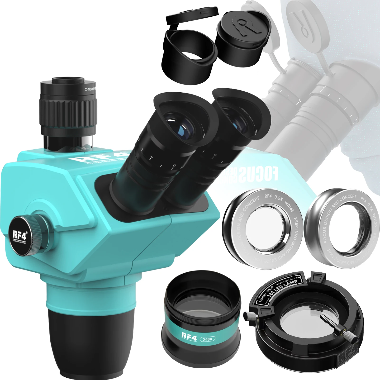 RF6565PRO Micro Lens Body High-Definition Continuous Zoom Stereoscopic Microscope Lens For Mobile Phone Repair