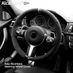 Hand Stitch Alcantara Steering Wheel Cover for BMW F30 F31 F34 F10 F11 F07 F12 F13 X3 X4 X5 X6 F16 F20 F21 M135I 140I X1