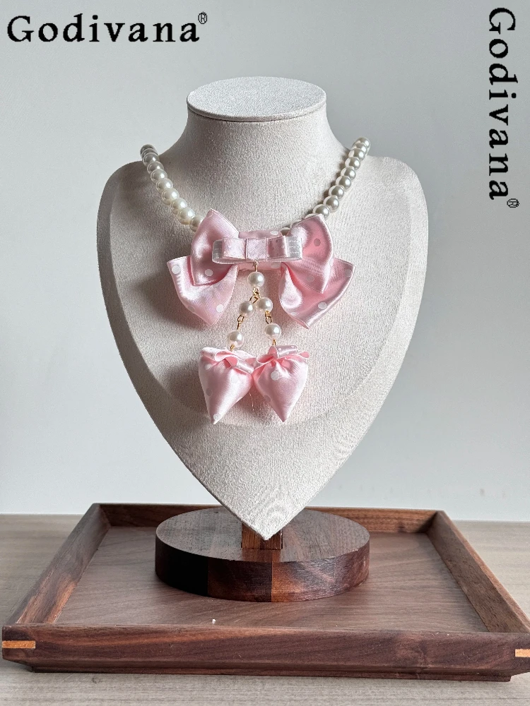 

Японский оригинальный дизайн, ожерелье ручной работы в стиле Лолиты с жемчугом и клубникой, базовый универсальный повседневный милый аксессуар для шеи JK для девочек